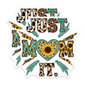 (2 Pack) Just Mom It Magnets - Western Mom Decor - Sunflower Mom Decal - 5" On Longest Side - Premium Magnet - for Cars, Refrigerators, Toolboxes, Lockers - Made in USA - MAG17929