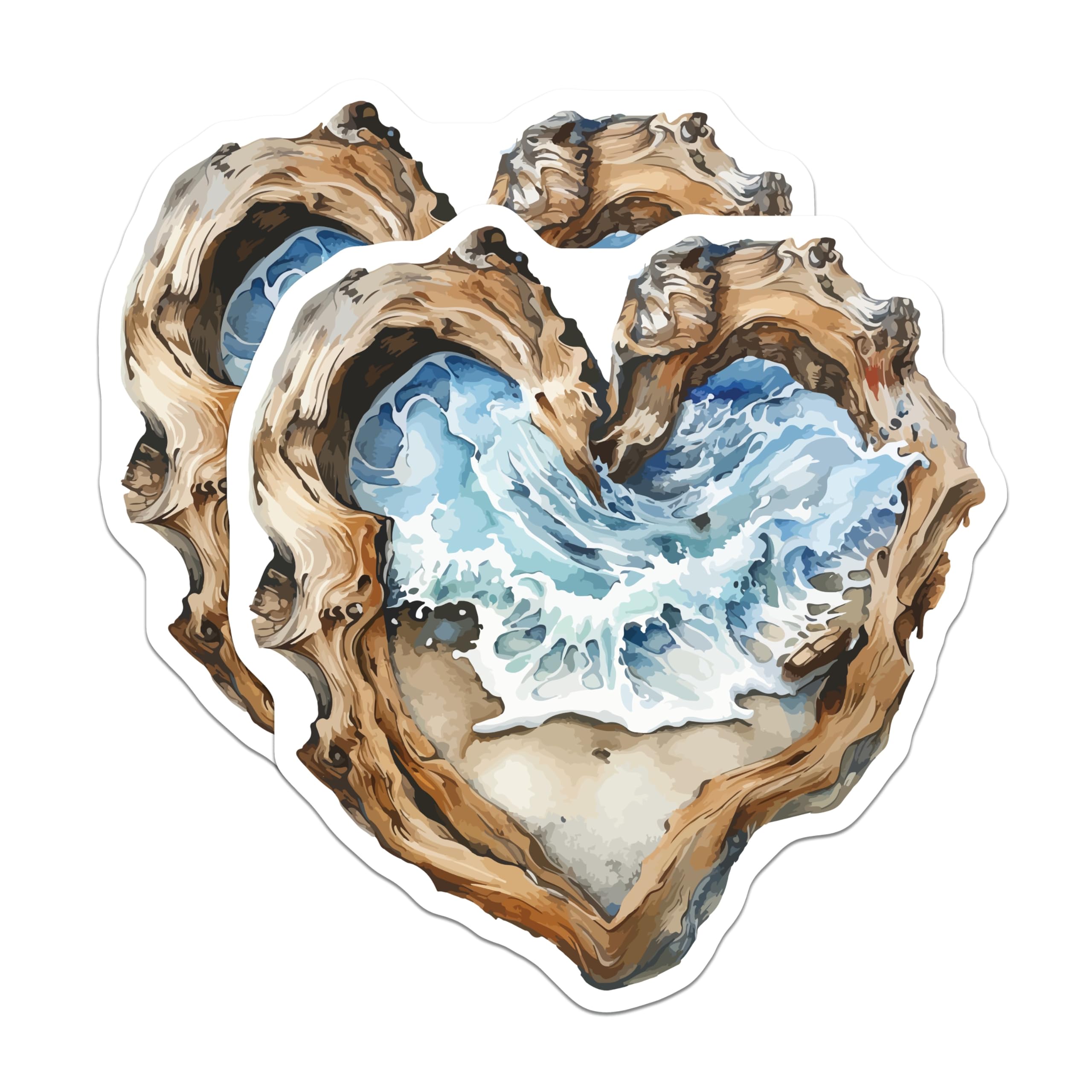 (2 Pack) Driftwood Heart Ocean Wave Magnets - Coastal Beach House Decor - Sea Inspired Fridge Art Accessory - 5 Inches On Longest Side - Thick Durable Magnet - Made in USA - MAG19821