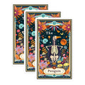 (3 Pack) Penguin Skeleton Decals - Floral Penguin Art - Unique Laptop Decals - 3 Inches On Longest Side - Easy Peel & Apply - Made in USA - 3MCS2482