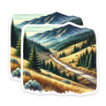 (2 Pack) Mountain Road Magnets - Landscape Decor - Scenic Route Fridge Accessories - 5" On Longest Side - Premium Magnet - for Cars, Refrigerators, Toolboxes, Lockers - Made in USA - MAG18902