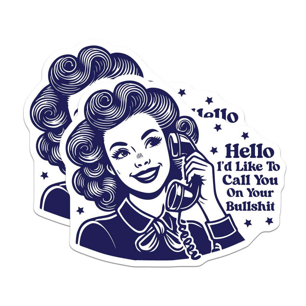 (2 Pack) BS Magnet - Retro Pinup Magnets - Funny Sarcastic Statement - 5" On Longest Side - Premium Magnet - for Cars, Refrigerators, Toolboxes, Lockers - Made in USA - MAG14933