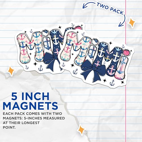 (2 Pack) Mimi Anchors Magnets Magnets - 5" On Longest Side - Made in USA - Sticks to Refrigerators & Metal Surfaces - MAG9004