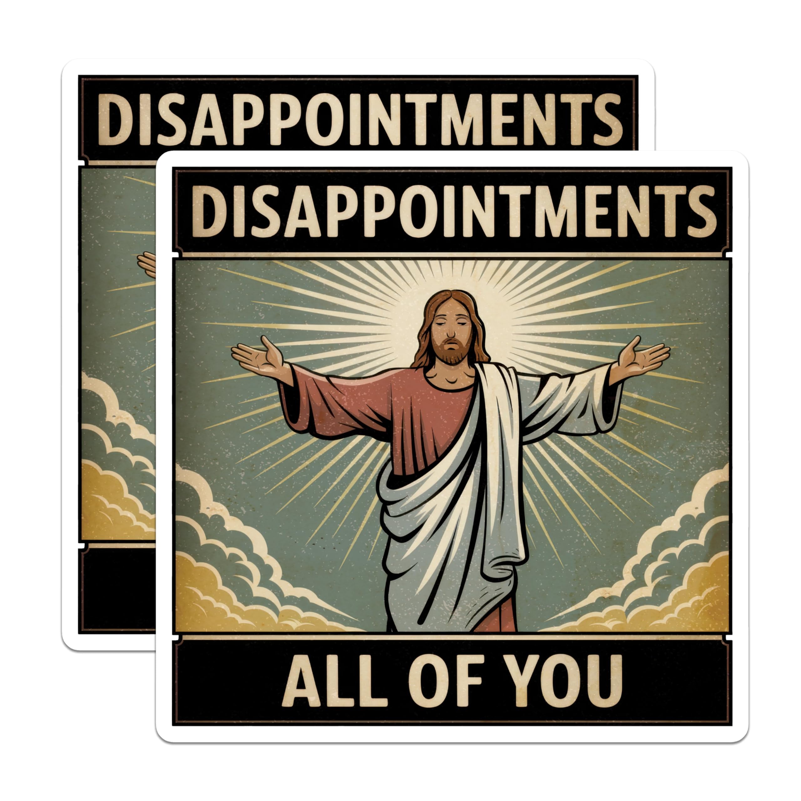 (2 Pack) Disappointments All of You Magnets - Funny Motivational Magnets - Inspirational Office Decor Magnets - 5" On Longest Side - for Cars, Refrigerators, Toolboxes, Lockers - Made in USA BMCS3435