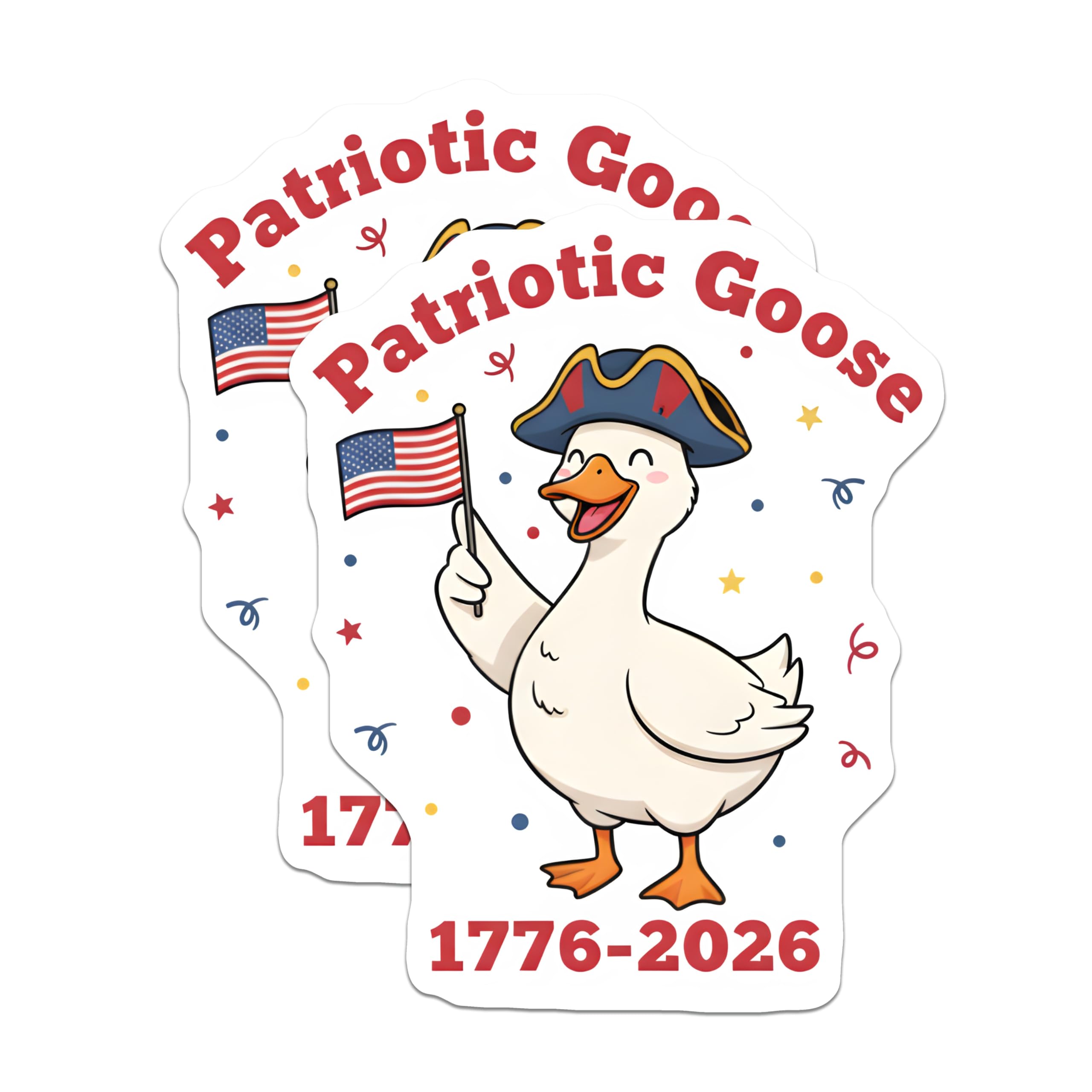 (2 Pack) Patriotic Goose Magnets - Colonial American Flag Decor - 1776 2026 Anniversary - 5 Inches On Longest Side - Thick Durable Magnet - Made in USA - MAG25485