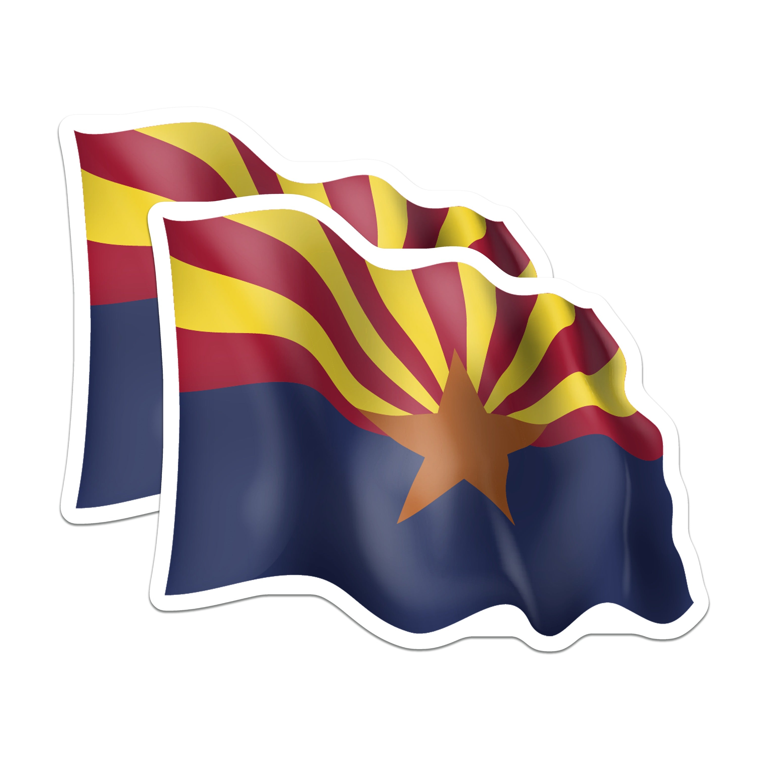 (2 Pack) Arizona Flag Magnets - Arizona State Pride Decor - Southwest Souvenir Magnets - 5 Inches On Longest Side - Thick Durable Magnet - Made in USA - MAG37759