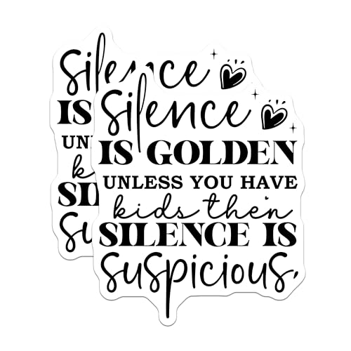 (2 Pack) Silence is Golden Unless You Have Kids Magnets Magnets - Funny Family Quote - 5" On Longest Side - Made in USA - Sticks to Refrigerators & Metal Surfaces - MAG9007