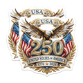 (2 Pack) USA 250th Anniversary Magnets - American Eagle Decor - Patriotic Commemorative - 1776 2026 US History - 5 Inches On Longest Side - Thick Durable Magnet - Made in USA - MAG38570