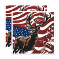 (2 Pack) American Patriotic Deer Magnets - Majestic Buck Hunting Cabin Decor - USA Flag Stars Stripes Refrigerator Art - 5 Inches On Longest Side - Thick Durable Magnet - Made in USA - MAG19795