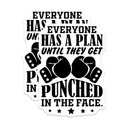 (2 Pack) Motivational Boxing Stickers - Inspirational Quote - Boxing Gloves Decal - 5" On Longest Side - Sticks to Smooth Flat Surfaces - Made in USA - BMCS8726