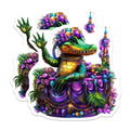 (2 Pack) Mardi Gras Alligator Magnets - Festive Gator Decor - New Orleans Carnival Magnets - 5" On Longest Side - Premium Magnet - for Cars, Refrigerators, Toolboxes, Lockers - Made in USA - MAG15808