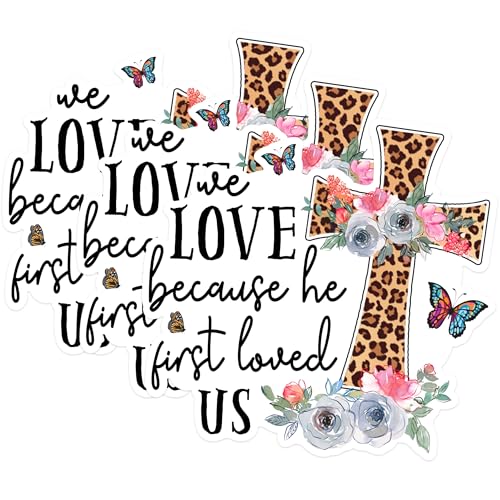 (3 Pack) Christian Decals - Faith Inspired - Religious Laptop Decal - 3 Inches On Longest Side - Easy Peel & Apply - Made in USA - 3MCS1677