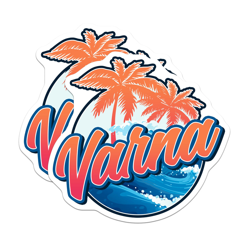 (2 Pack) Varna Bulgaria Stickers - Travel Souvenir - Beach Vacation Decals - 5" On Longest Side - Sticks to Smooth Flat Surfaces - Made in USA - BMCS17598