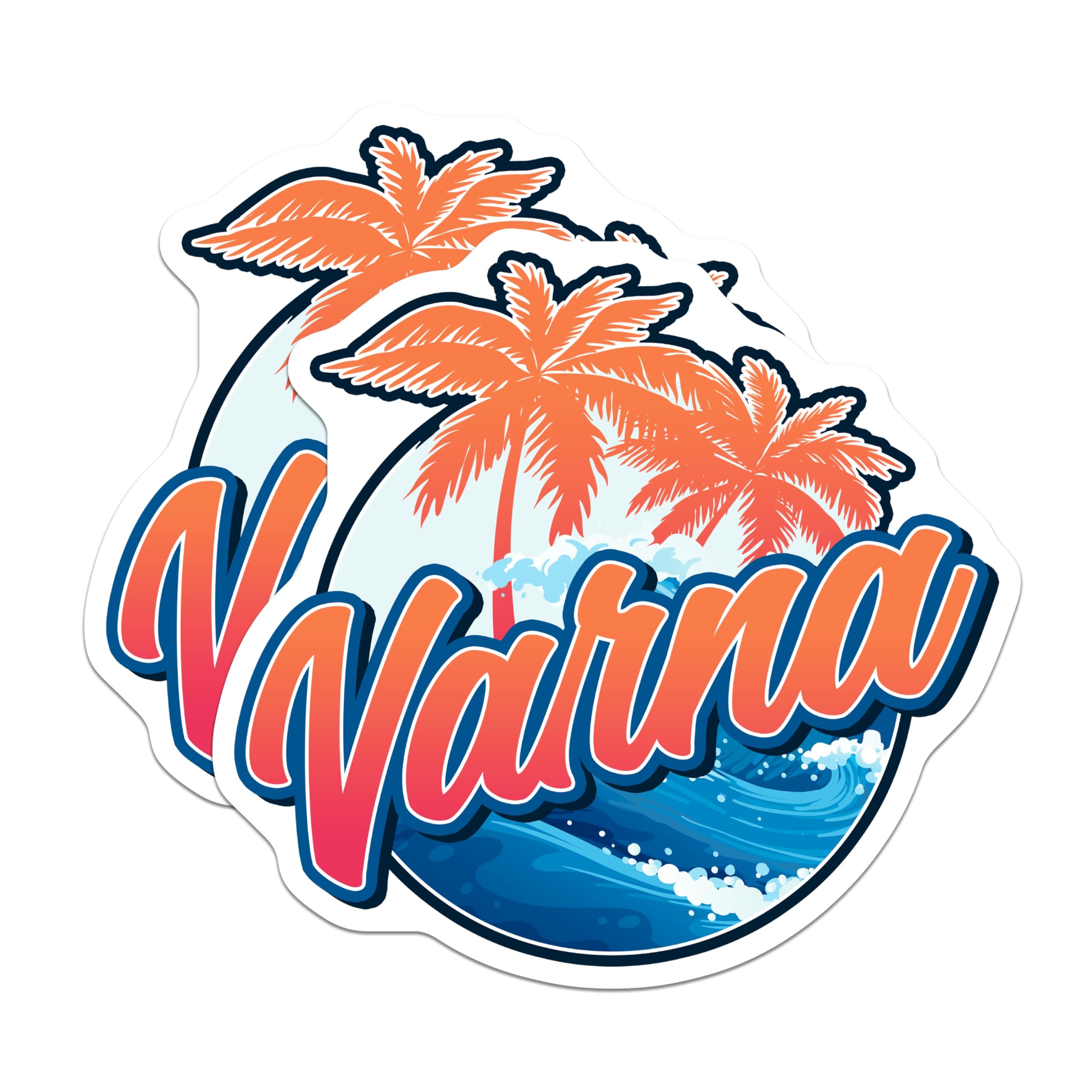(2 Pack) Varna Bulgaria Stickers - Travel Souvenir - Beach Vacation Decals - 5" On Longest Side - Sticks to Smooth Flat Surfaces - Made in USA - BMCS17598