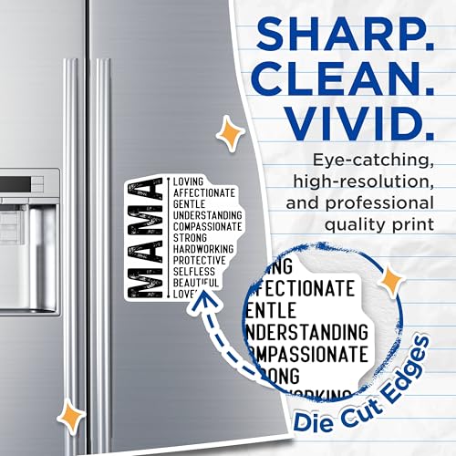 (2 Pack) Mama Loving Affectionate Gentle Magnets - Understanding Compassionate Strong - Hardworking Protective Selfless - 5" On Longest Side - for Cars, Fridges, Toolboxes - Made in USA - MAG7247