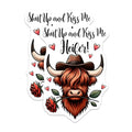(2 Pack) Funny Highland Cow Magnets - Shut Up and Kiss Me Heifer Magnets - Cute Animal Lovers Magnets - 5" On Longest Side - for Cars, Refrigerators, Toolboxes, Lockers - Made in USA BMCS3154