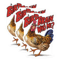 (3 Pack) Funny Chicken Decals - Bird Brain Who Me - Laptop Decal - 3 Inches On Longest Side - Easy Peel & Apply - Made in USA - 3MCS2979