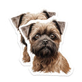 (2 Pack) Brussels Griffon Dog Magnets - Wirehaired Terrier Art - Pet Parent Fridge Decor - 5 Inches On Longest Side - Thick Durable Magnet - Made in USA - MAG29848