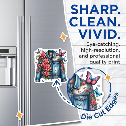 (2 Pack) Fly Free Magnets Magnets - Rose Flowers Theme - Butterfly Print Decor - 5" On Longest Side - Made in USA - Sticks to Refrigerators & Metal Surfaces - MAG8878