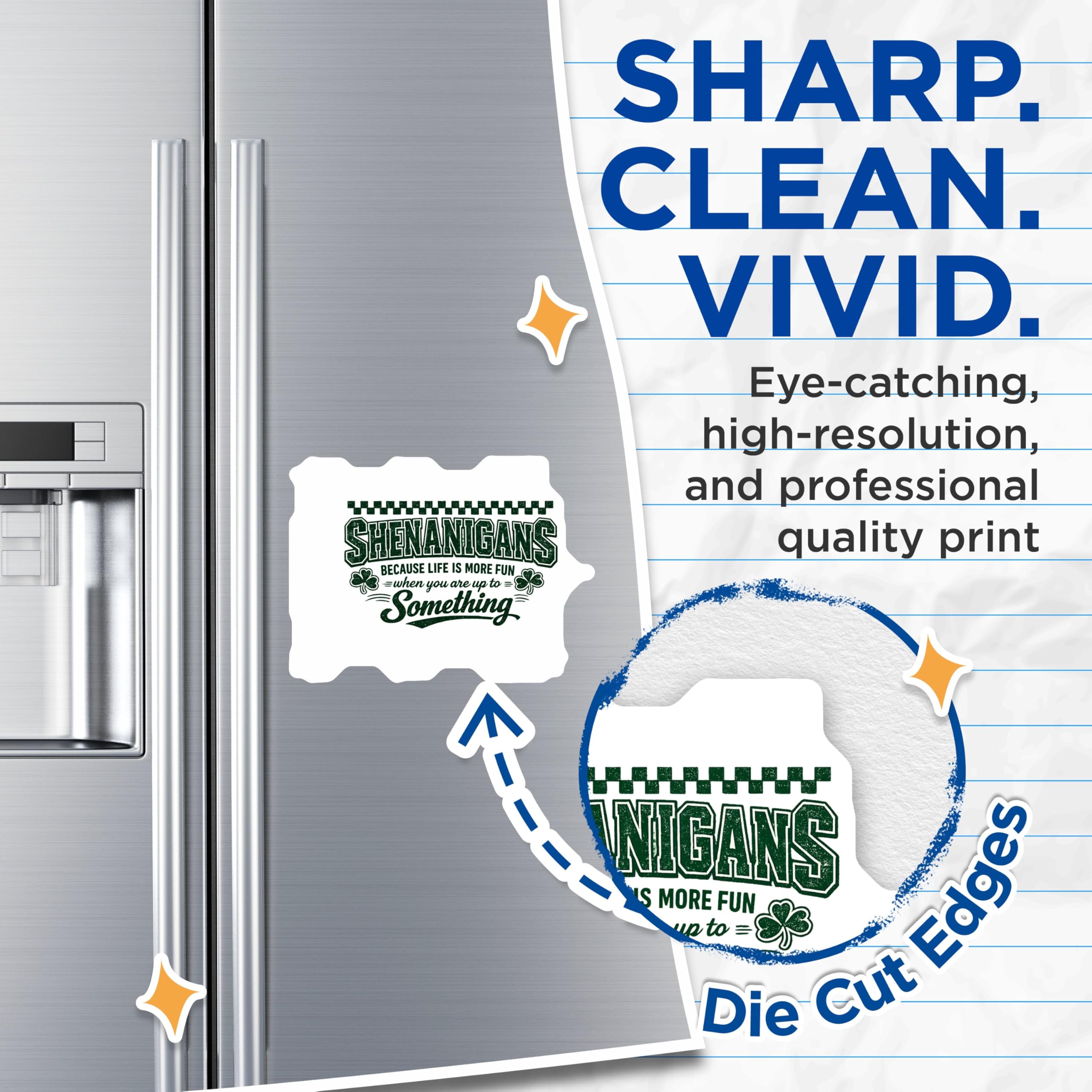 (2 Pack) Shenanigans Magnets - Funny Irish Sayings - St Patricks Day Decorations - Clover Quote Magnet - 5 Inches On Longest Side - Thick Durable Magnet - Made in USA - MAG20200