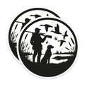 (2 Pack) Waterfowl Hunting Magnets - Hunter Dog Silhouette - Lake Marsh Scene - Outdoor Nature Decor - 5 Inches On Longest Side - Thick Durable Magnet - Made in USA - MAG21877
