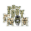 (2 Pack) Boy Mom Magnets - Camouflage Messy Bun Skull - Cow Print Marquee Lights - Fierce Motherhood Vehicle Decor - 5 Inches On Longest Side - Thick Durable Magnet - Made in USA - MAG24051