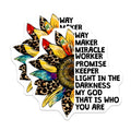 (2 Pack) Way Maker Miracle Worker Promise Keeper Stickers - Light in The Darkness - Inspirational Faith Stickers - 5" On Longest Side - Sticks to Smooth Flat Surfaces - Made in USA - BMCS6184