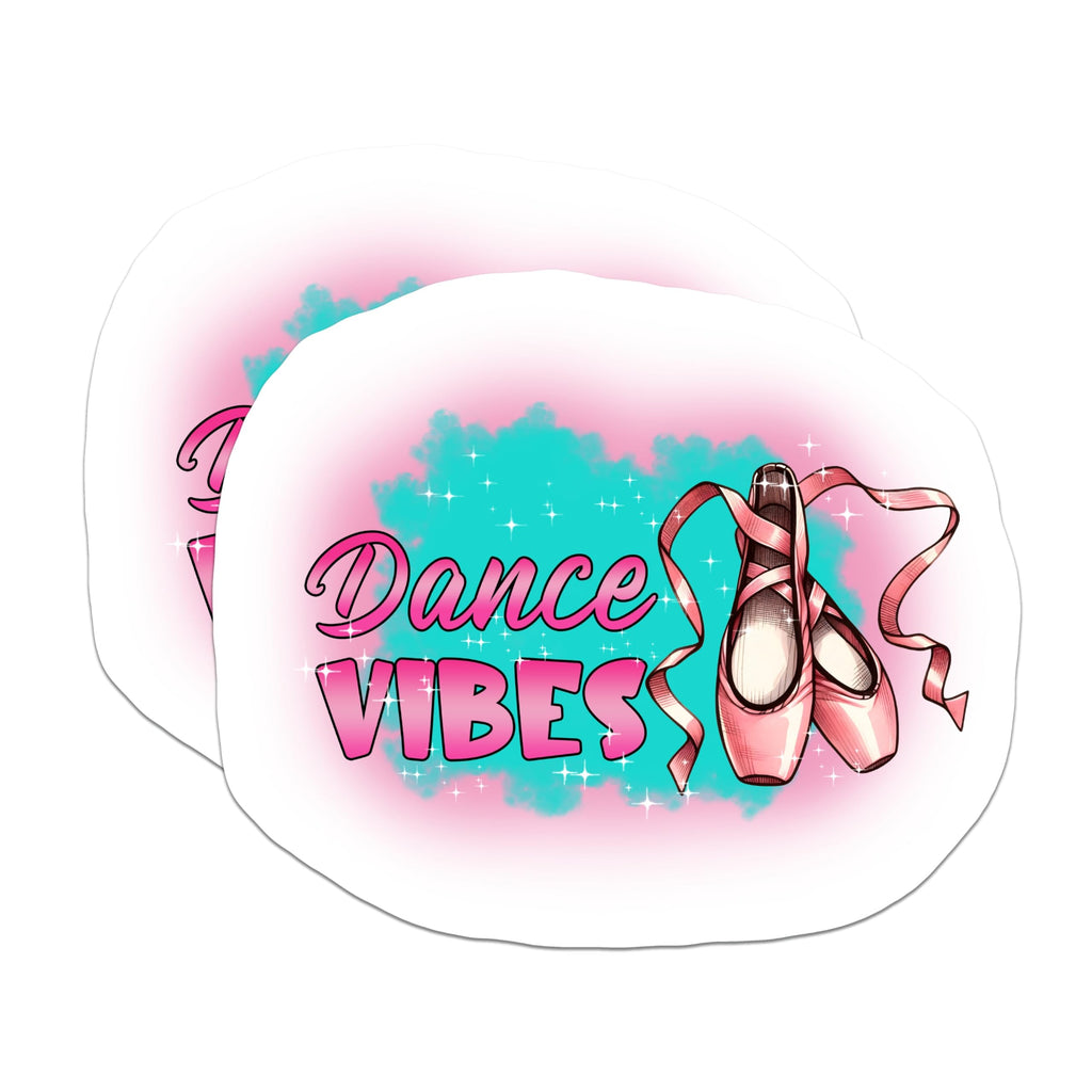 (2 Pack) Ballet Shoe Stickers - Dance Vibes - Ballerina Gift - Dance Teacher - 5" On Longest Side - Sticks to Smooth Flat Surfaces - Made in USA - BMCS15172