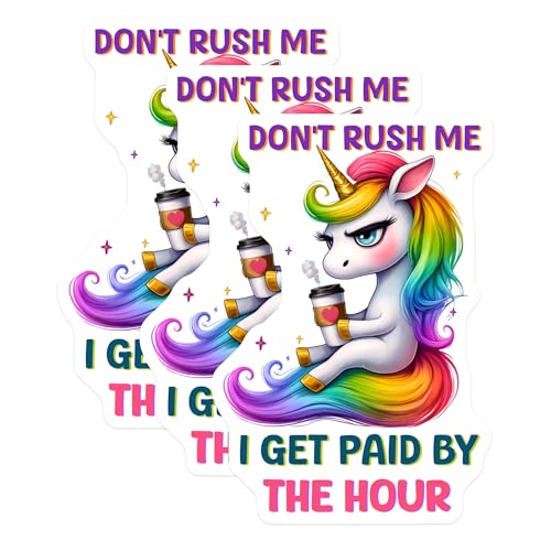 (3 Pack) Unicorn Coffee Decals - Funny Quote - Laptop Decals - 3 Inches On Longest Side - Easy Peel & Apply - Made in USA - 3MCS2122