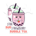 (2 Pack) Bubble Tea Magnets - Strawberry Drink - Cute Kitchen Decor - Boba Tea Decor - 5" On Longest Side - for Cars, Fridges, Toolboxes - Made in USA - MAG7760