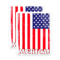 (2 Pack) Distressed American Flag Magnets - USA Patriotic Decor - Merica Fridge Accessories - 5 Inches On Longest Side - Thick Durable Magnet - Made in USA - MAG30167
