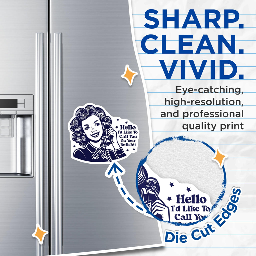 (2 Pack) BS Magnet - Retro Pinup Magnets - Funny Sarcastic Statement - 5" On Longest Side - Premium Magnet - for Cars, Refrigerators, Toolboxes, Lockers - Made in USA - MAG14933