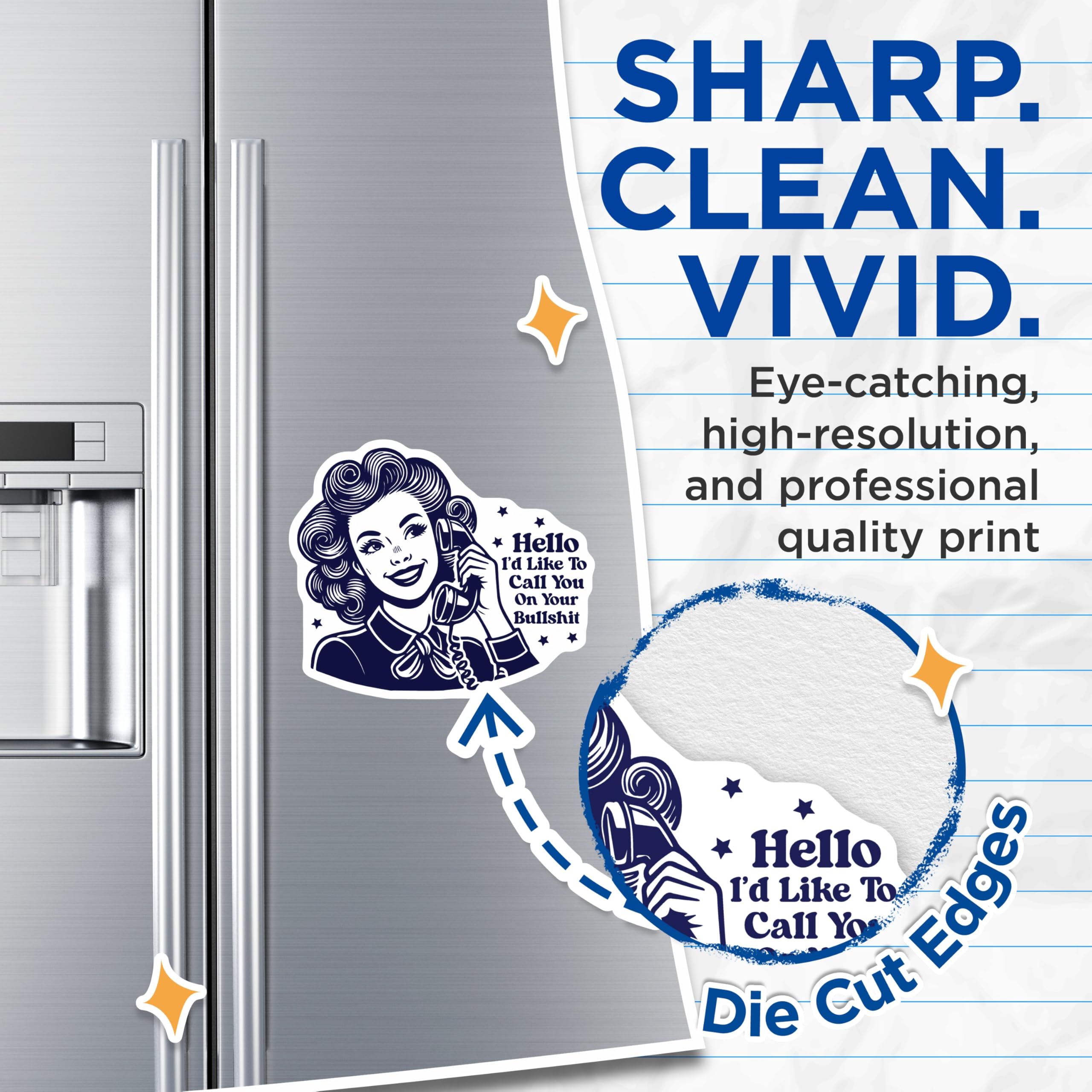 (2 Pack) BS Magnet - Retro Pinup Magnets - Funny Sarcastic Statement - 5" On Longest Side - Premium Magnet - for Cars, Refrigerators, Toolboxes, Lockers - Made in USA - MAG14933