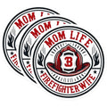 (3 Pack) Firefighter Wife Decals - Mom Life - Fire Rescue Decals- 3 Inches On Longest Side - Easy Peel & Apply - Made in USA - 3MCS5231