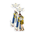 (2 Pack) Two of Cups Tarot Magnets - Love Union Symbolism - Spiritual Connection Decor - 5 Inches On Longest Side - Thick Durable Magnet - Made in USA - MAG21035
