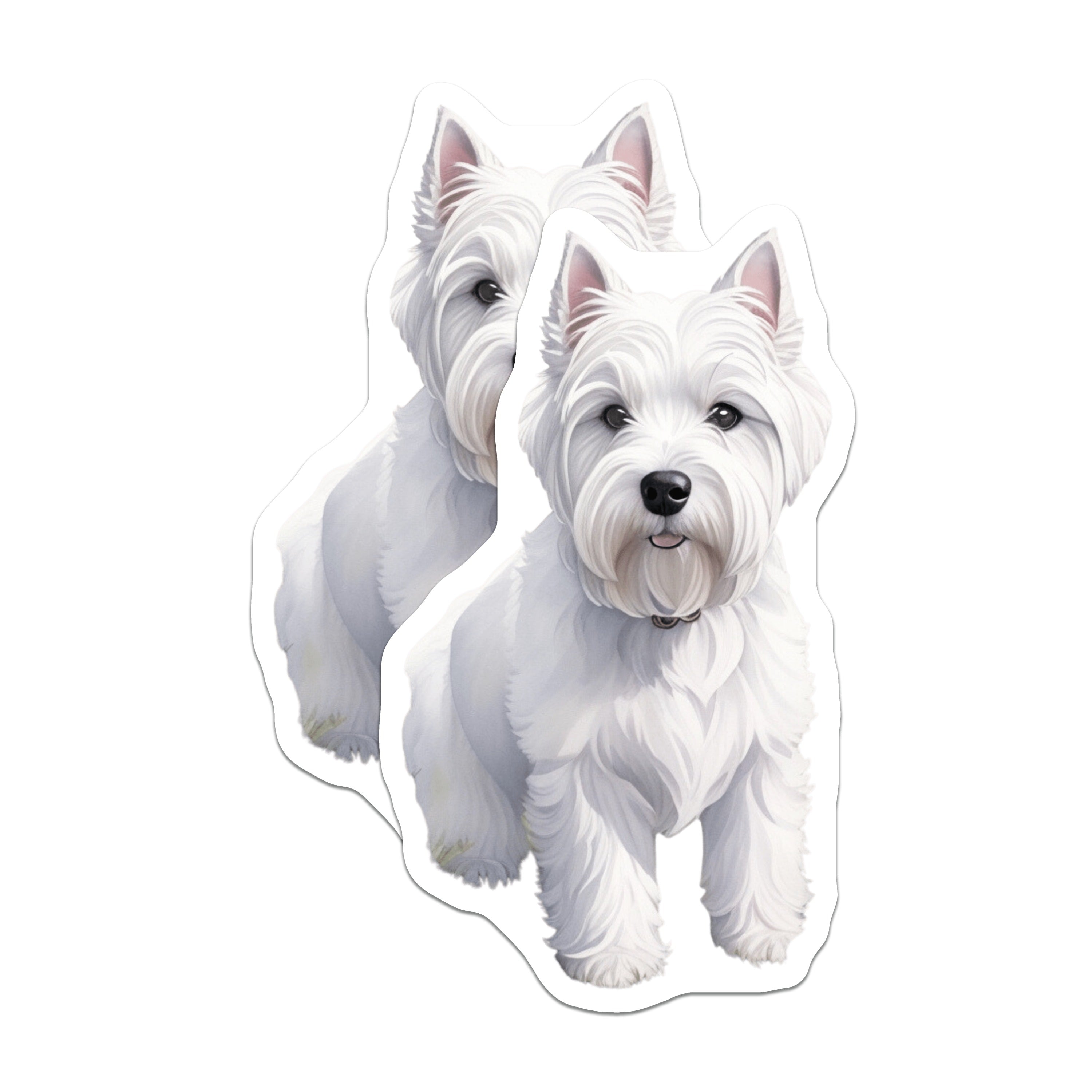 (2 Pack) Westie Dog Magnets - Pet Lover Refrigerator Decor - White Terrier Fridge Accessory - 5 Inches On Longest Side - Thick Durable Magnet - Made in USA - MAG36029