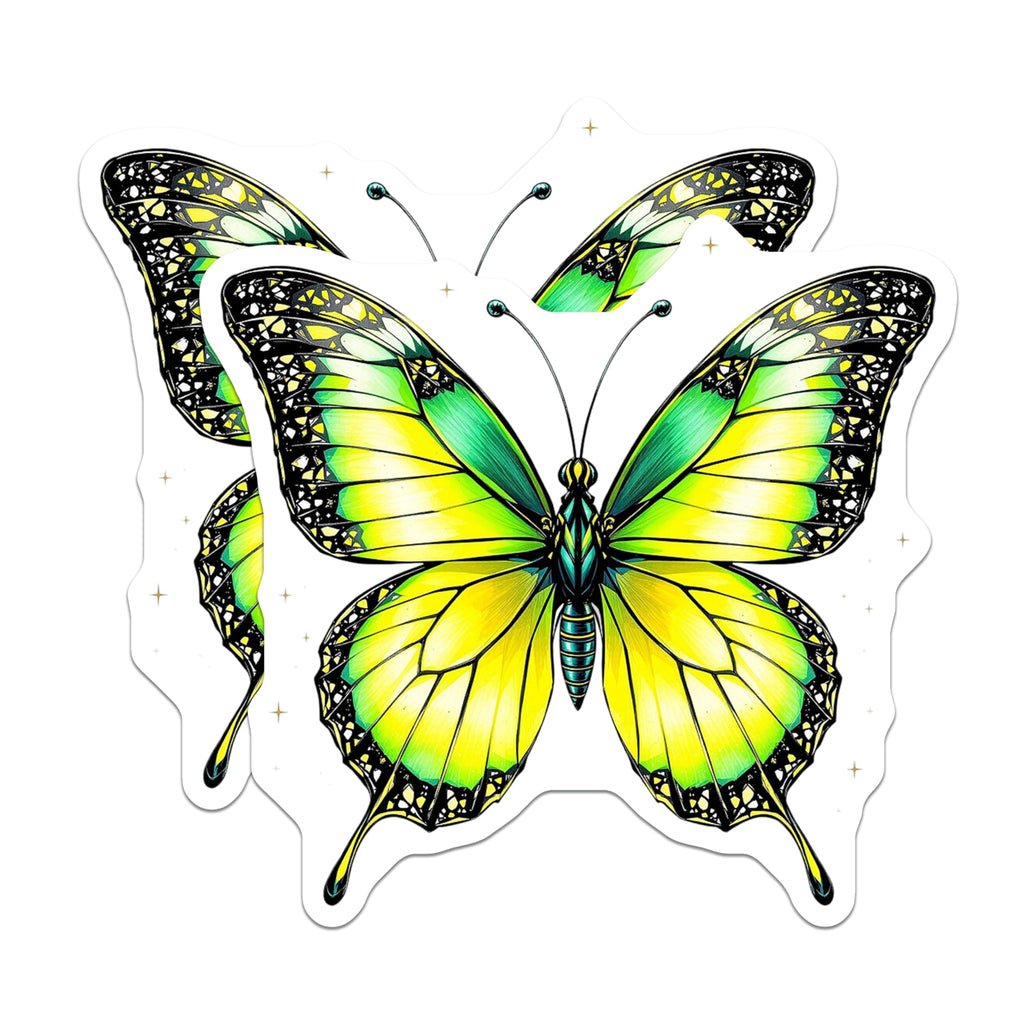 (2 Pack) Butterfly Magnets - Insect Refrigerator Magnets - Home Decor Magnets - 5" On Longest Side - Premium Magnet - for Cars, Refrigerators, Toolboxes, Lockers - Made in USA - MAG15824