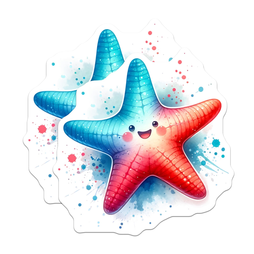 (2 Pack) Starfish Magnets - Cute Smiling Starfish - Fridge Decor Refrigerator Magnets - 5" On Longest Side - Premium Magnet - for Cars, Refrigerators, Toolboxes, Lockers - Made in USA - MAG14195