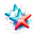 (2 Pack) Starfish Magnets - Cute Smiling Starfish - Fridge Decor Refrigerator Magnets - 5" On Longest Side - Premium Magnet - for Cars, Refrigerators, Toolboxes, Lockers - Made in USA - MAG14195