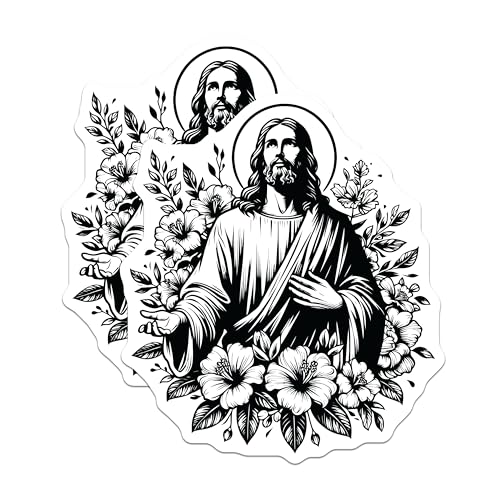 (2 Pack) Jesus Christ Art Magnets - Religious Decor - Christian Faith - Inspirational Magnet - 5" On Longest Side - for Cars, Fridges, Toolboxes - Made in USA - MAG7323
