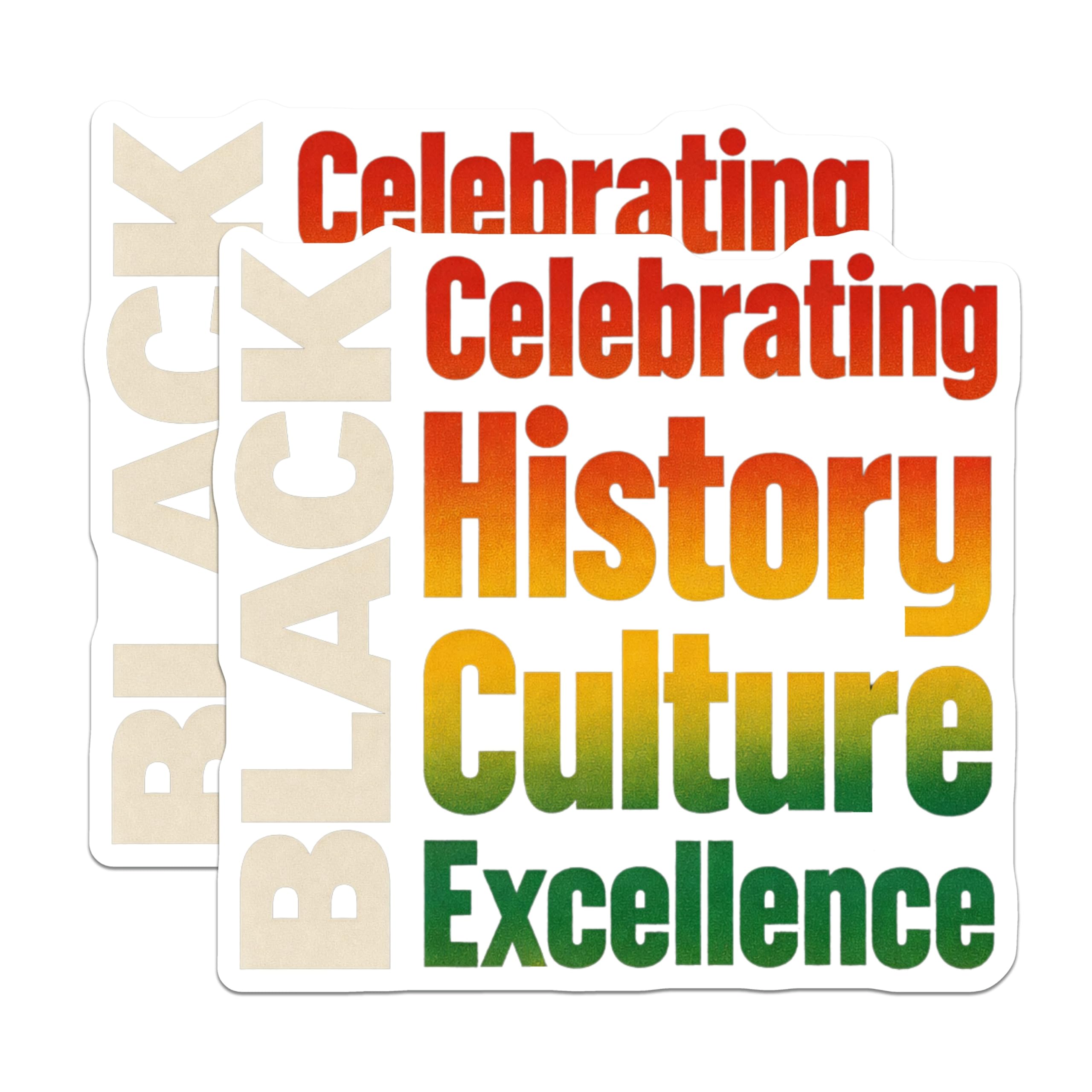 (2 Pack) Black History Culture Magnets - Excellence Celebration - African American Heritage - 5 Inches On Longest Side - Thick Durable Magnet - Made in USA - MAG19924