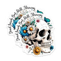 (2 Pack) Skull Flower Magnets - Dead Inside But Still Thriving - Floral Skull Decorations - 5" On Longest Side - for Cars, Fridges, Toolboxes - Made in USA - MAG7388