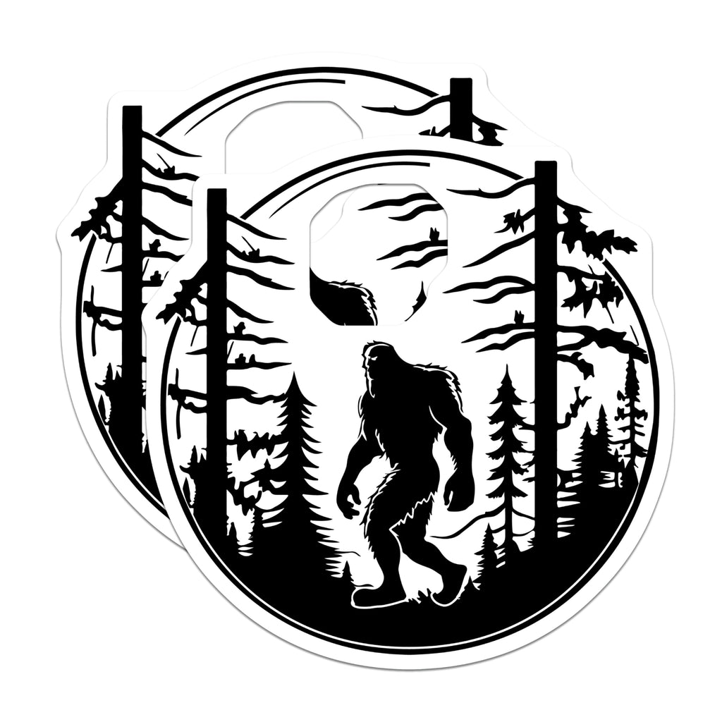 (2 Pack) Bigfoot Magnets - Sasquatch Forest Woods Decor - Legendary Cryptid Creature Folklore - 5 Inches On Longest Side - Thick Durable Magnet - Made in USA - MAG21712
