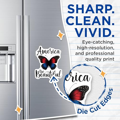 (2 Pack) America The Beautiful Magnets Magnets - 5" On Longest Side - Made in USA - Sticks to Refrigerators & Metal Surfaces - MAG8502