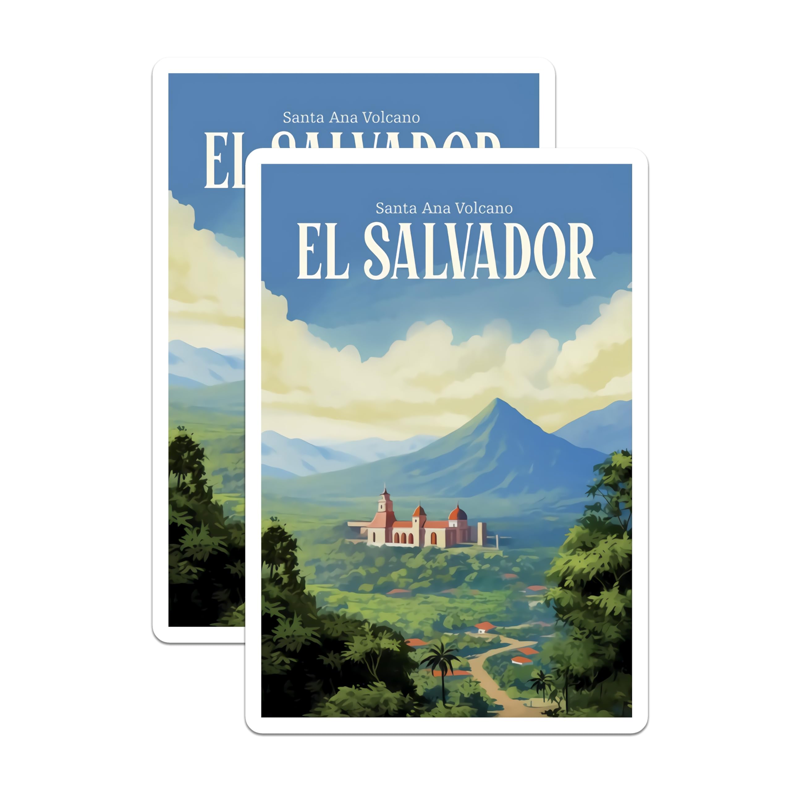 (2 Pack) El Salvador Magnets - Santa Ana Volcano - Travel Souvenir Fridge Magnets - 5" On Longest Side - Premium Magnet - for Cars, Refrigerators, Toolboxes, Lockers - Made in USA - MAG18622