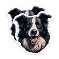 (2 Pack) Border Collie Magnets - Happy Dog Breed Art Decor - Loyal Canine Pet Lover Gift Idea - Refrigerator Home Accessory - 5 Inches On Longest Side - Thick Durable Magnet - Made in USA - MAG24058