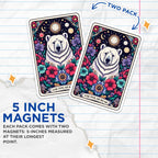 (2 Pack) Polar Bear Magnets - Colorful Animal Design - Nature Theme - 5" On Longest Side - for Cars, Fridges, Toolboxes - Made in USA - MAG4483