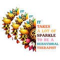 (3 Pack) Behavioral Therapist Decals - Sparkle Flower - Laptop Decals - 3 Inches On Longest Side - Easy Peel & Apply - Made in USA - 3MCS1955