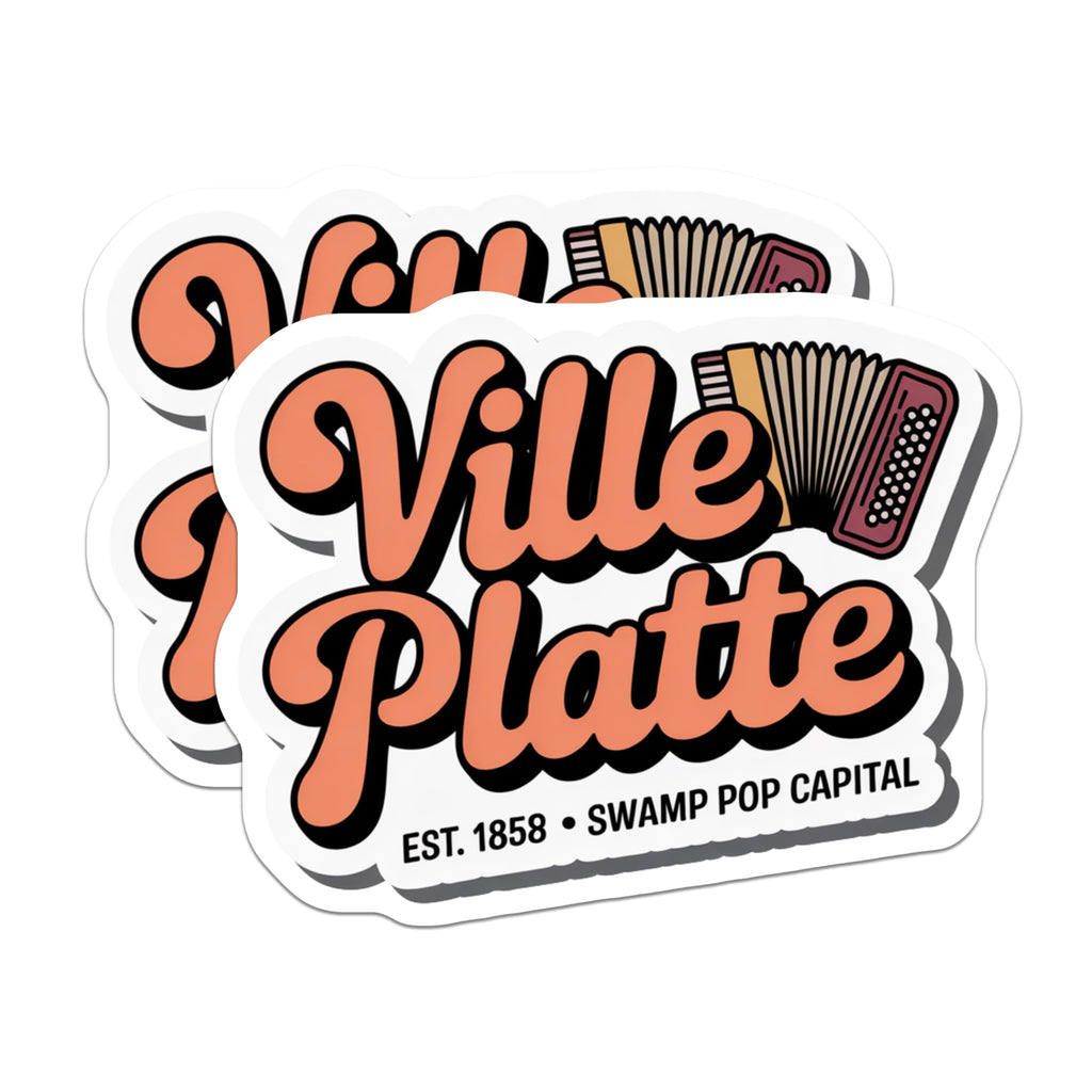 (2 Pack) Ville Platte Magnets - Swamp Pop Capital - Accordion Decoration - 5" On Longest Side - Premium Magnet - for Cars, Refrigerators, Toolboxes, Lockers - Made in USA - MAG17222