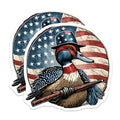 (2 Pack) Patriotic Duck Magnets - American Flag Wildlife Art - Uncle Sam Hunter Decor - 5 Inches On Longest Side - Thick Durable Magnet - Made in USA - MAG21498