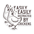 (2 Pack) Easily Distracted By Chickens Magnets - Funny Chicken Lover Decor - Backyard Poultry Fridge Art - 5 Inches On Longest Side - Thick Durable Magnet - Made in USA - MAG38941